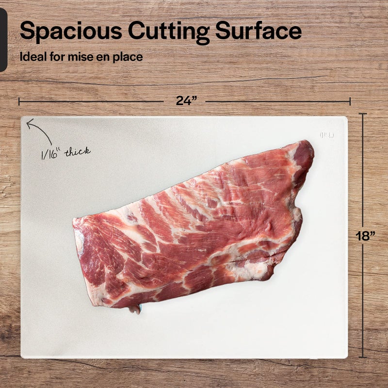 Thirteen Chefs Professional Cutting Board Mats 24 x 18 Inch - 4 Pack, Extra Large White Color, Flexible Plastic made from Heavy Duty HDPE (1/16" Thick) - Image 3